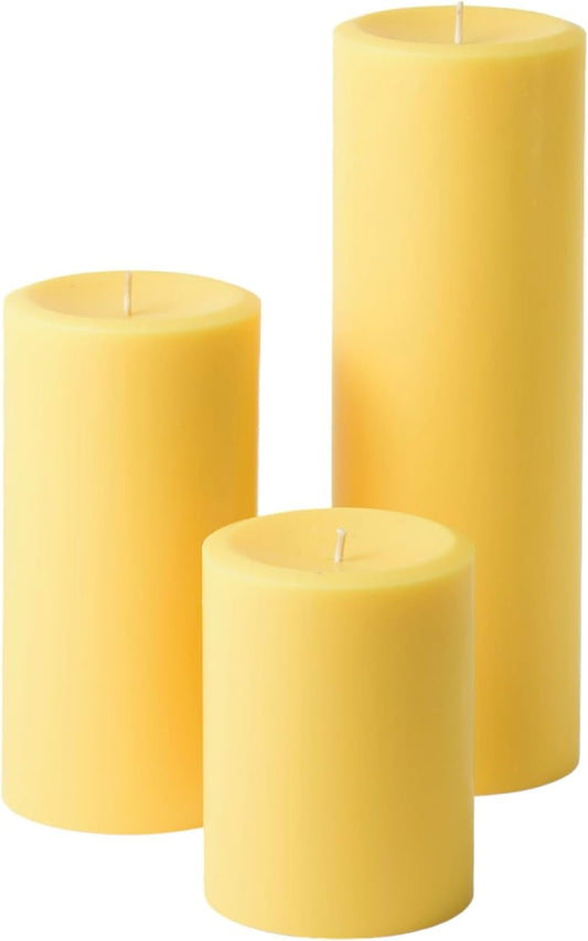Assorted Unscented Candles (Set of 3) Yellow - AllWhatYouDesire